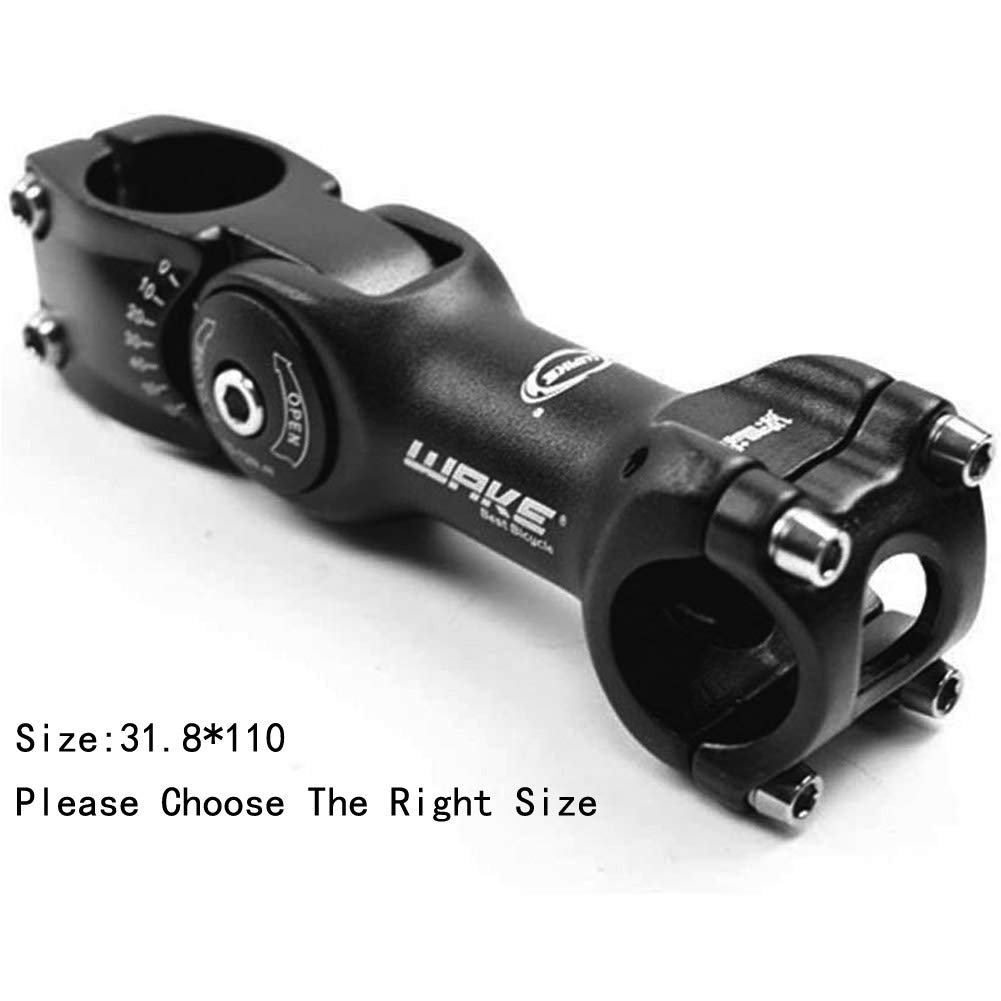 Wake Mtb Stem 31.8 110Mm 60 Degree Adjustable Bike Stem Mountain Bike Stem Short Handlebar Stem For Most Bicycle, Road Bike, Mtb
