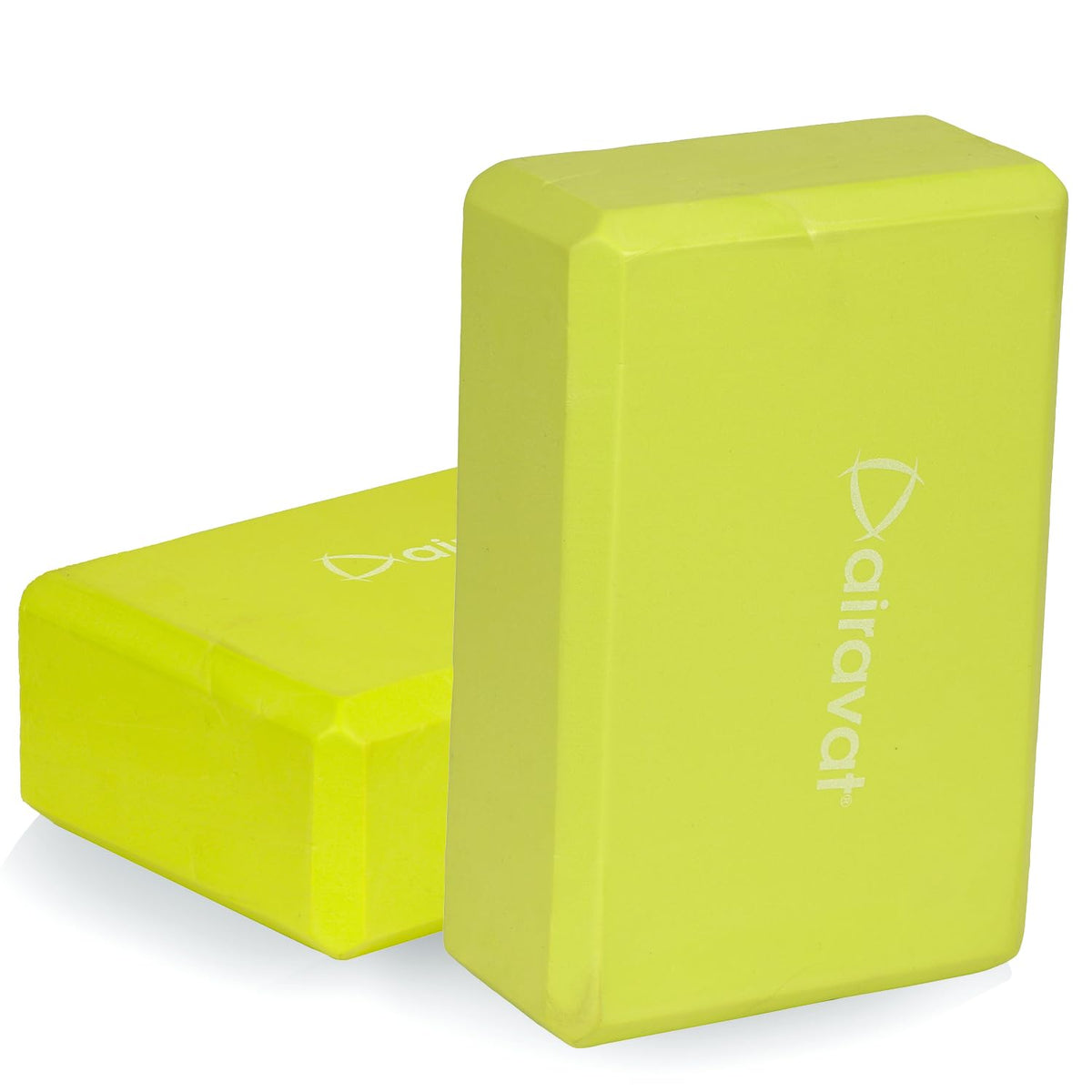Airavat Yoga Block, High Density Eva Lime Green Foam Blocks For Yoga, Pilates, Yoga Brick Meditation, Aid Balance, Support And D