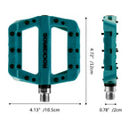 Rockbros Lightweight Mountain Bike Pedals Nylon Fiber Bicycle Platform Pedals For Bmx Mtb 9/16'' (Blue)