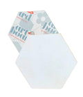 SNOOGG Gesso Primed Hexa Shape Magnets 3 Inch | Pack of 10 Blank MDF Discs with Magnetic Back | Ready to Paint DIY Art Craft Fri