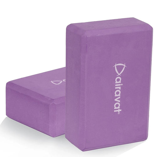 Airavat Yoga Block, High Density Eva Lilac Foam Blocks For Yoga, Pilates, Yoga Brick Meditation, Aid Balance, Support And Deepen