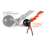 Tiger Tail Tiger Ball 1.7 Foam Roller Ball + 50   + Corded Rope - Deep Tissue Massage Ball: Feet, Legs, Neck, Back - Trigger Poi