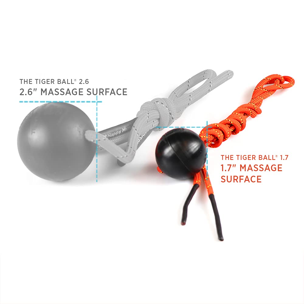 Tiger Tail Tiger Ball 1.7 Foam Roller Ball + 50   + Corded Rope - Deep Tissue Massage Ball: Feet, Legs, Neck, Back - Trigger Poi