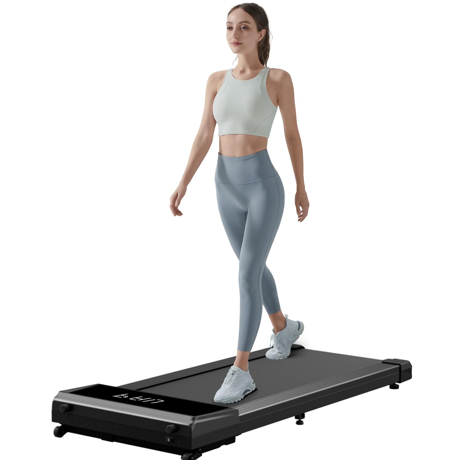 Umay Walking Pad With Incline, Led Light Under Desk Treadmill For Home Office, 2.5 Hp Quiet Portable Walking Treadmills With Rem