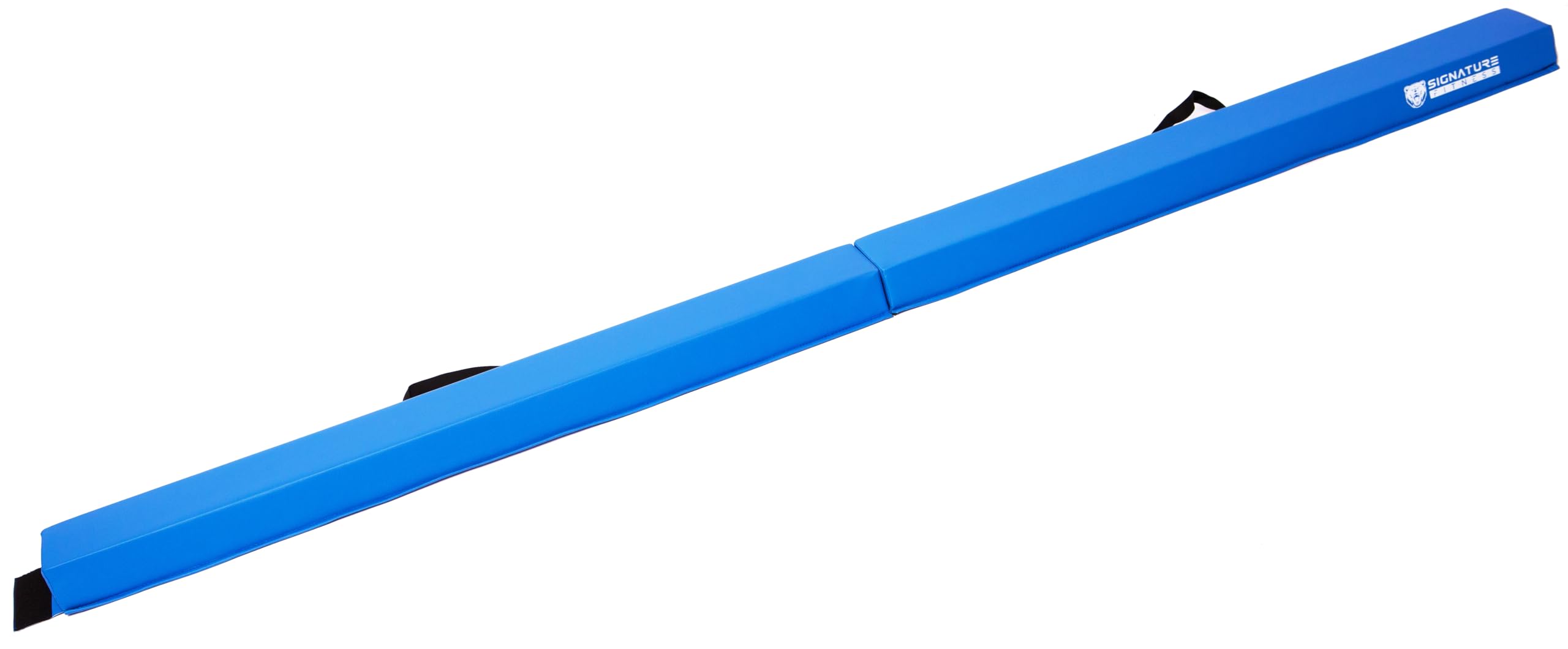 Fitvids 8 Ft Folding Balance Beam Gymnastics Floor Beam With Anti-Slip Bottom And Carrying Handles, Blue