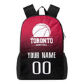 Personalized Toronto Basketball Sports Backpack Custom City Fan Gift Shoulder Bag Add Name and Number Casual Bag