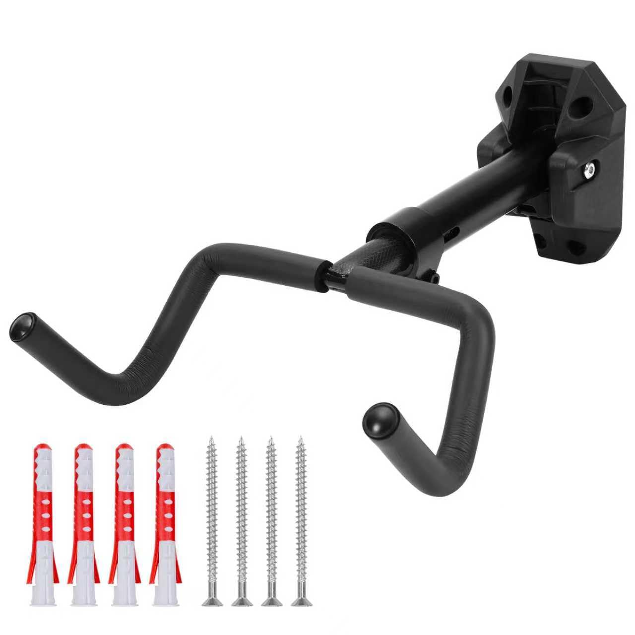 MaxxHaul 51184 Bike Wall Mount Rack - 66 lb Capacity - Adjustable 14.5 to 18.7 Length - Steel & Nylon Indoor Horizontal Bicycle 