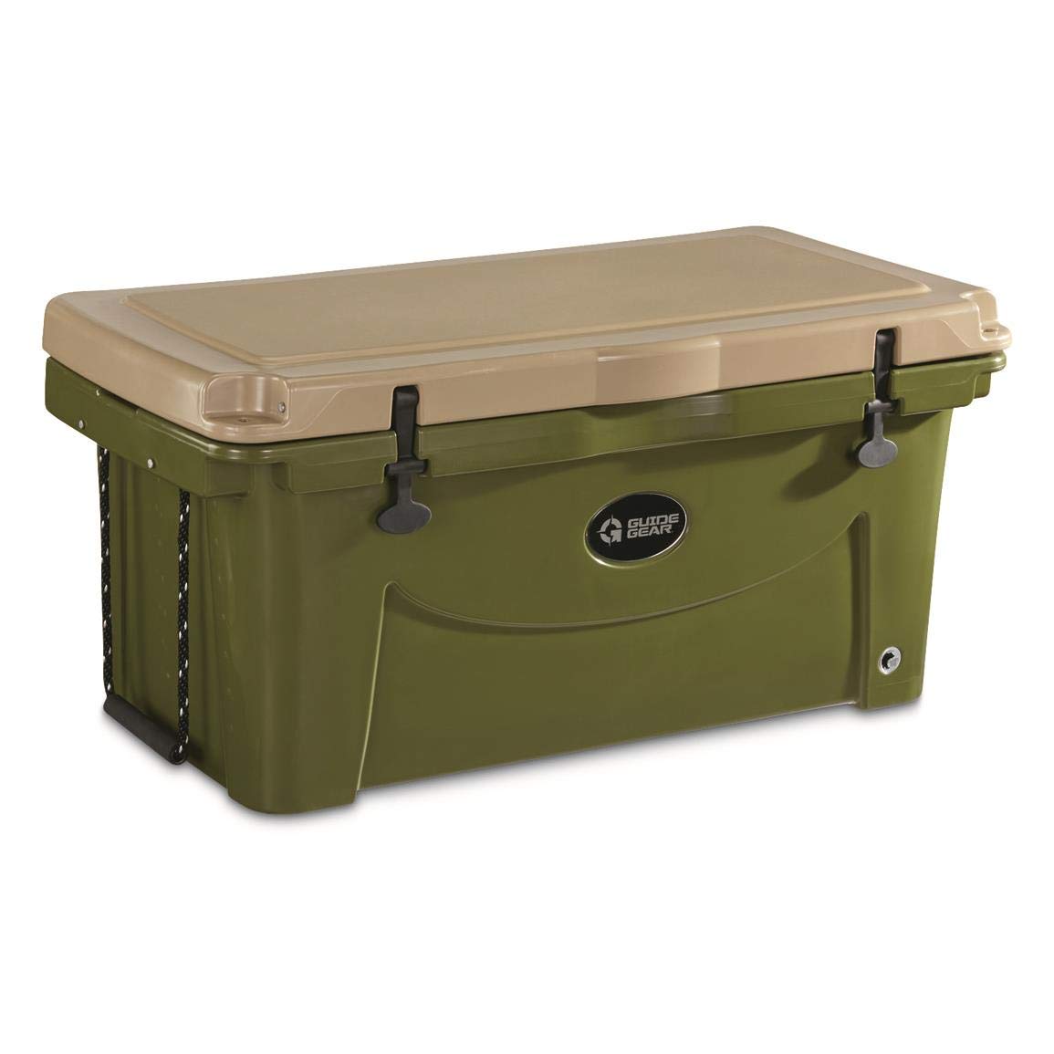 Guide Gear Ice Chest Camping Cooler Large And Rotomolded 90 Quart, Grizzly Bear Resistant, Tan/Green