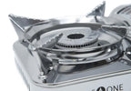 Gas One Gs-800A Emergency Gear Camping Mini Butane Portable Gas Stove With Carrying Case, Stainless Steel, White