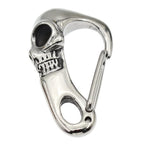 Heavy Metal Skull Key Clasp Carabiner Biker Stainless Steel Keychain
