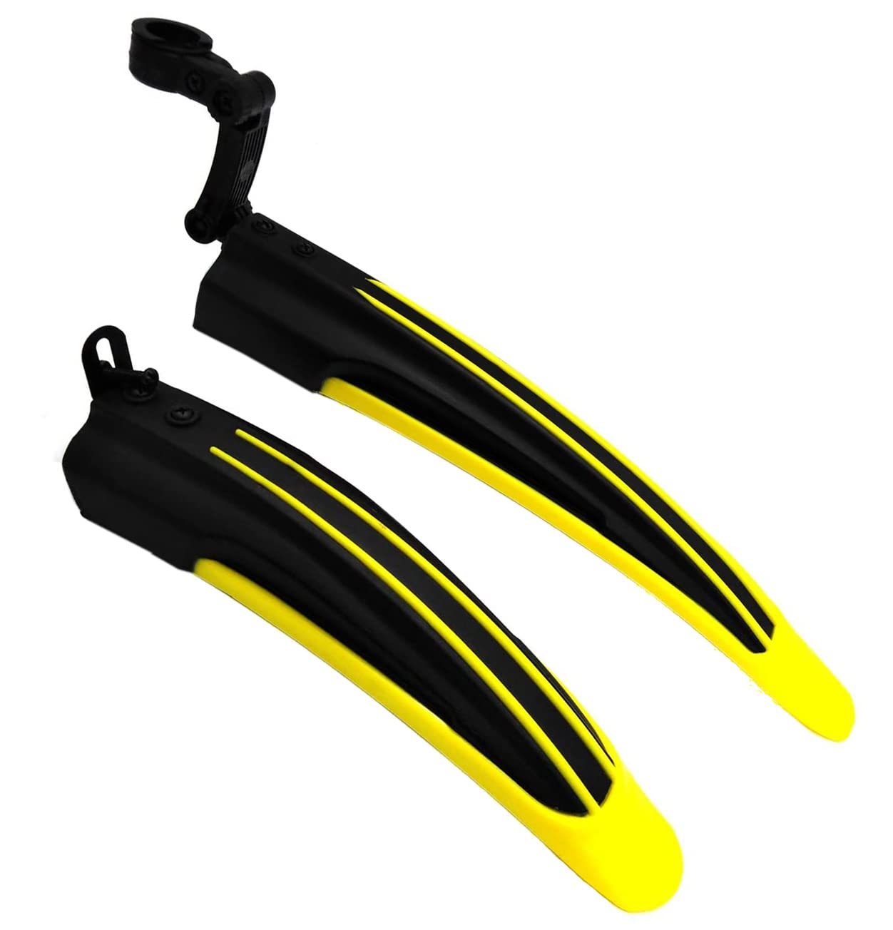 Free-fly Adjustable Road Mountain Bike Bicycle Cycling Tire Front/Rear Mud Guards Mudguard Fenders Set (Yellow)