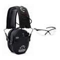 Walkers Razor Quad Electronic Shooting Hearing Protection Muff, Bluetooth Sync with Mobile Devices (Black) and Protective Glasse