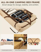 Kingcamp Camping Air Bed Frame - Portable & Compact Guest Air Mattress With Accessories, Single High Inflatable Blow-Up Bed Fram