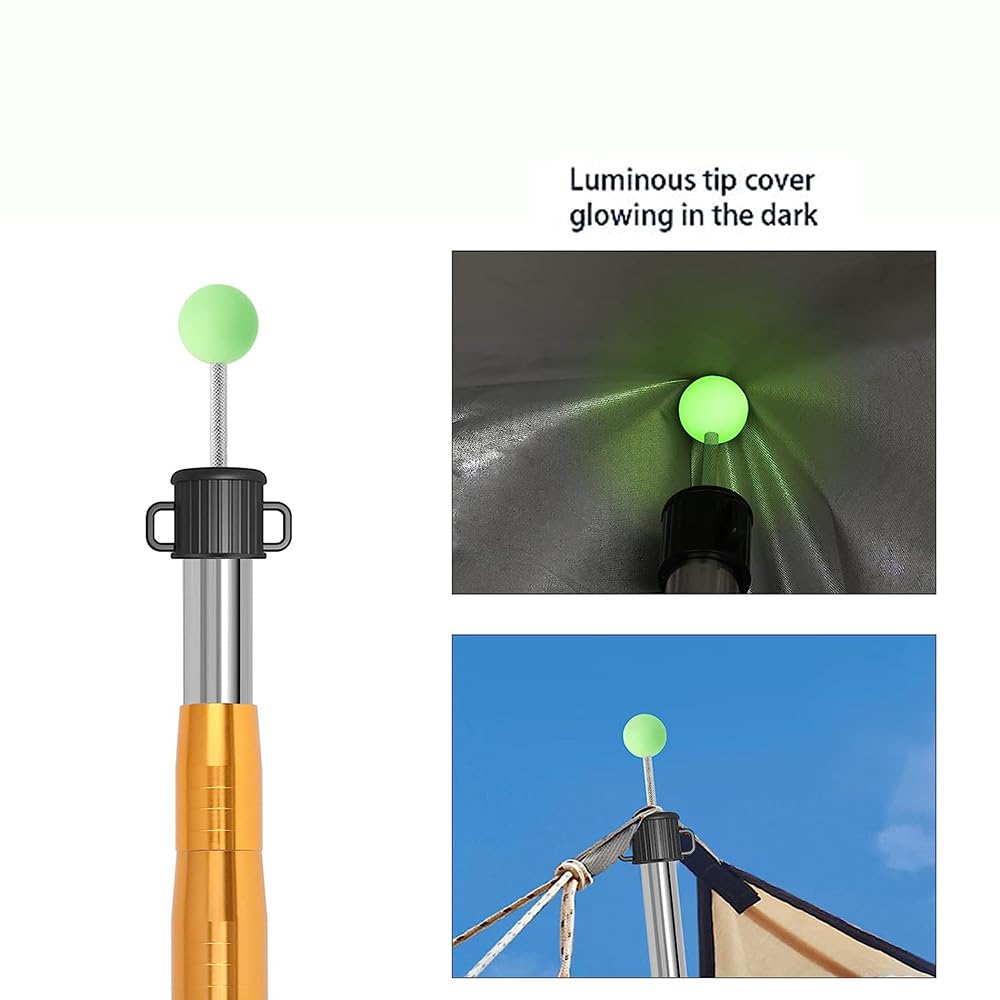 Zyamy 5Pcs Tent Pole Lightning Cap, Tent Building Pole Connector, Anti Puncture Ball For Camping And Hiking, Tpr Rubber Cap For
