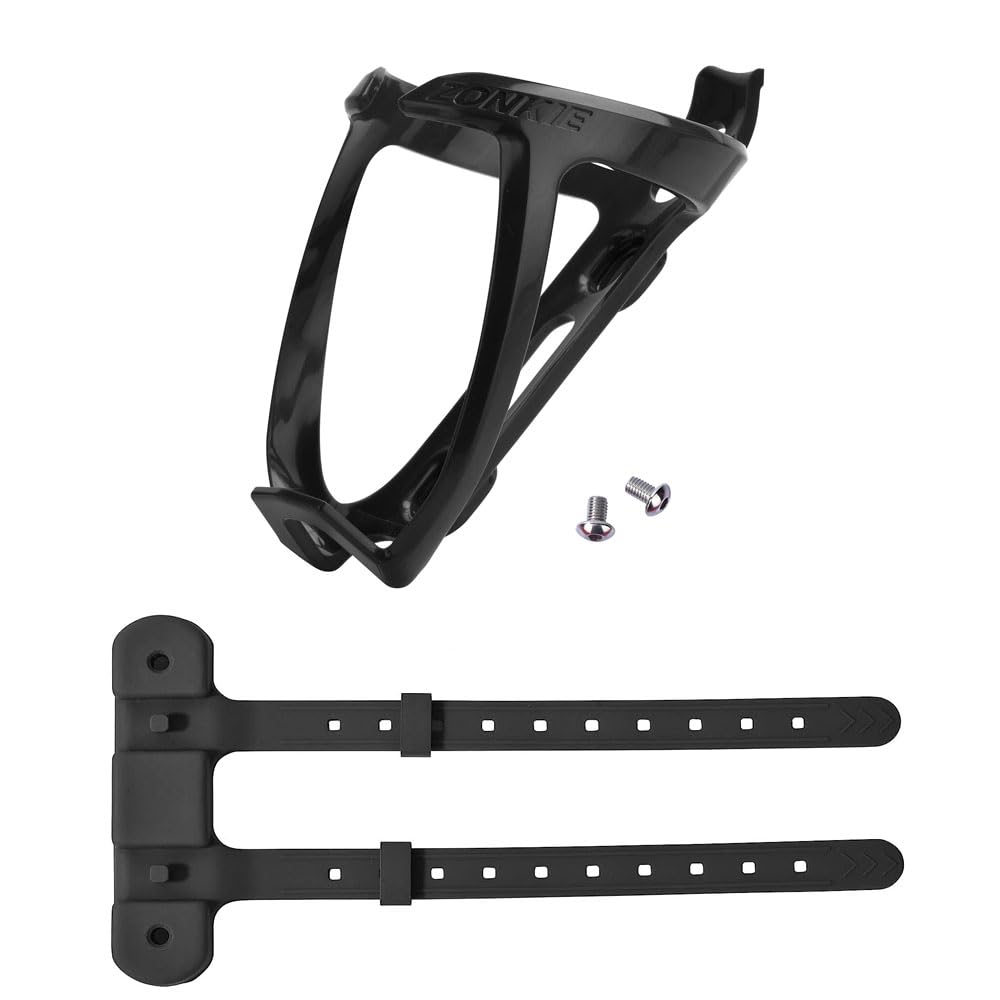 Zonkie Bicycle Bottle Cages, Plastic Bike Bottle Holder With Cage Mounting Base (Black)