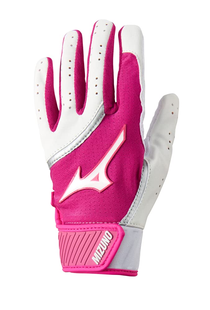 Mizuno Mvp Youth Tee Ball Batting Glove, White-Pink, T-Ball