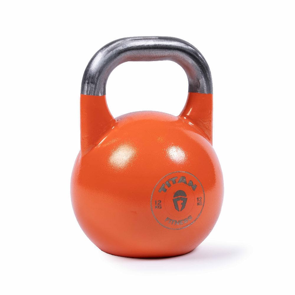 Titan Fitness 12 Kg Competition Kettlebell, Single Piece Casting, Kg Markings, Full Body Workout
