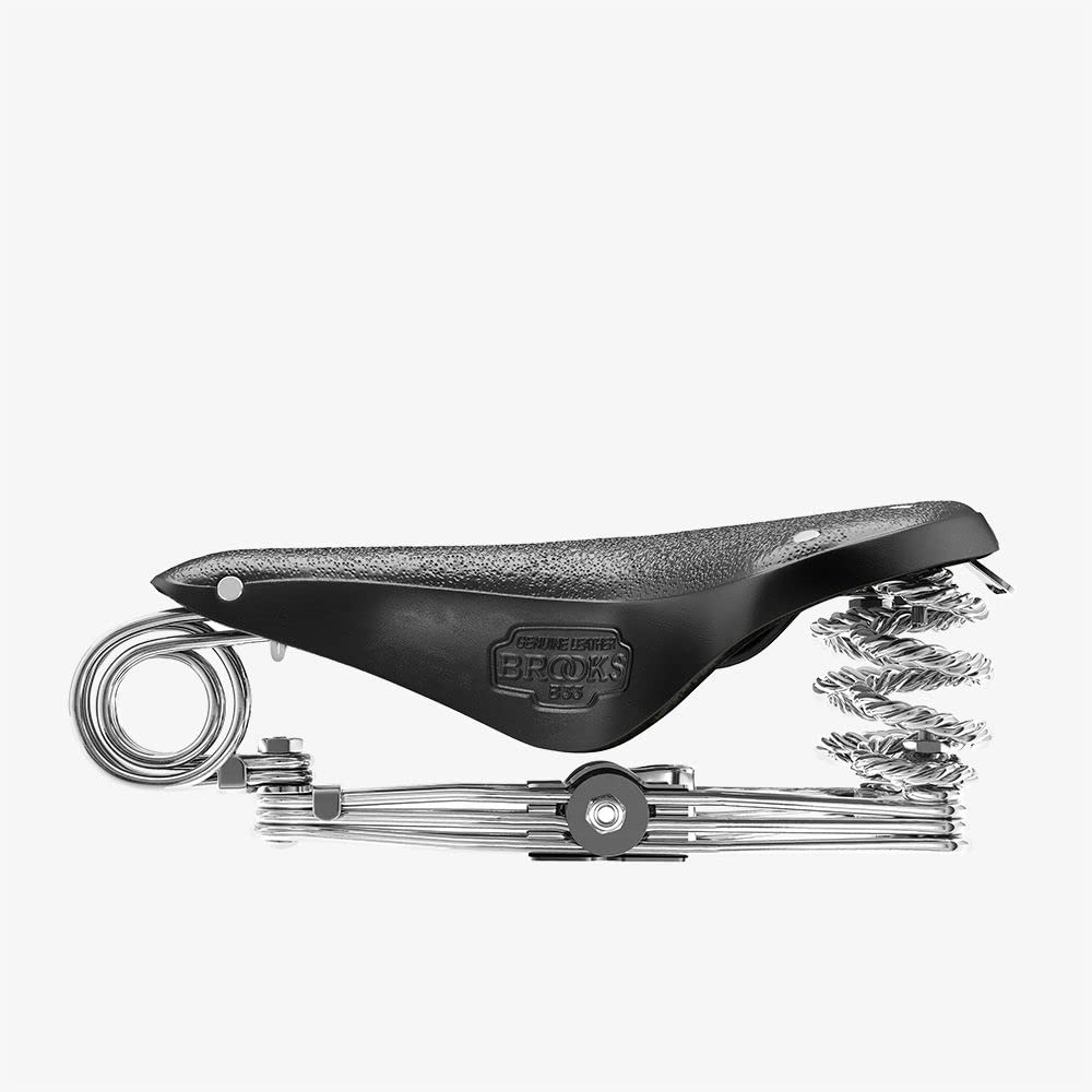 Brooks Saddles B33 Bicycle Saddle With Clamp (Chrome Rails, Black)