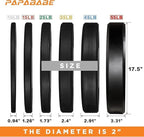 Papababe Bumper Plates Set 2-Inch, Color Coded Olympic Weight Plates, Weight Plate Set With Steel Insert For Weightlifting In Ho