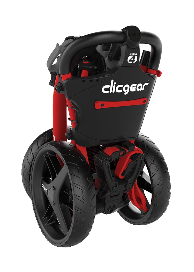Clicgear Model 4.0 Golf Push Cart, 3-Wheel Foldable Walking Golf Cart (Red)
