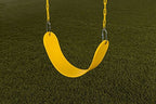 Standard Swingset Seat With Chains | Yellow | 150Lb Capacity | 58'' Zinc-Plated Chain W/Vinyl Coating | Easy Assembly, Easy Inst