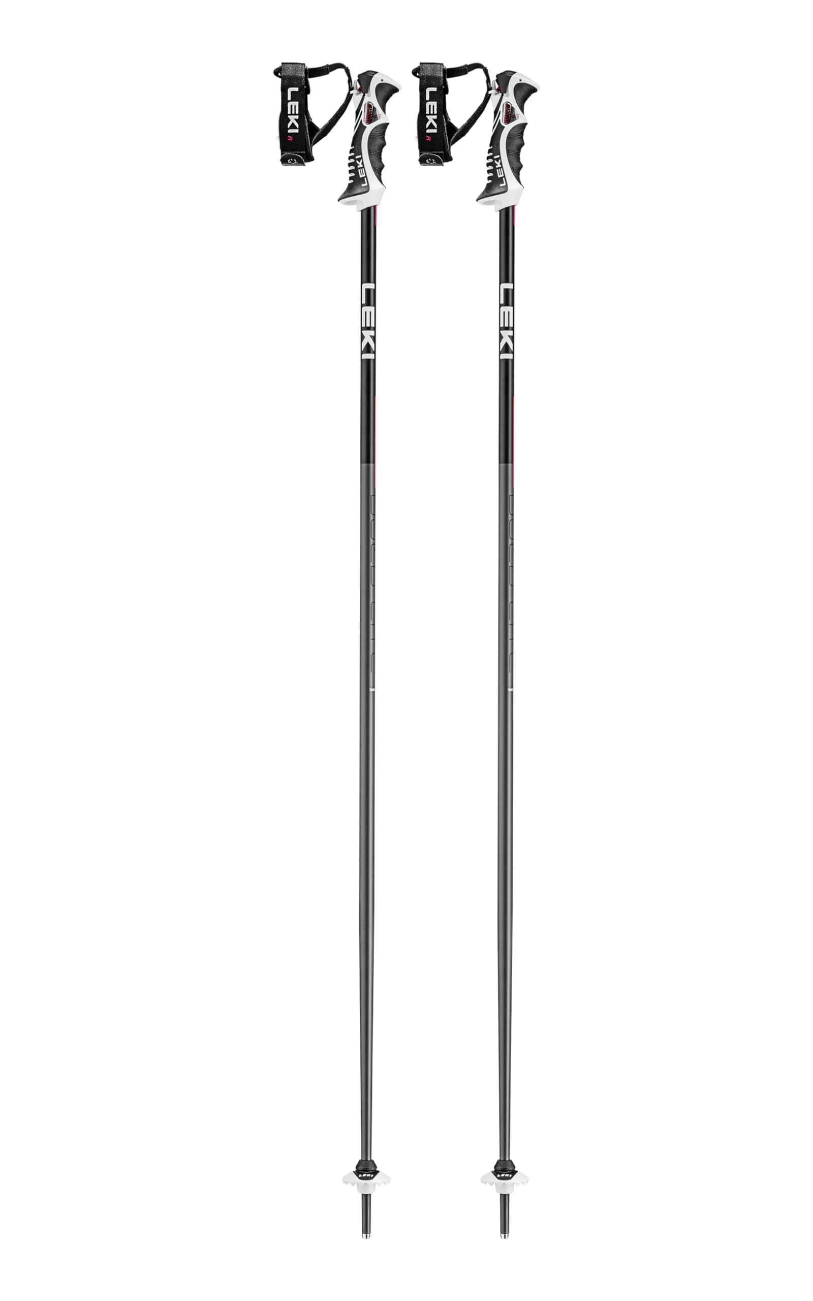 LEKI Bold Lite S Lightweight Aluminum Ski Poles for Alpine Skiing - Dark Anthracite-Black-Bright Red - 110 cm
