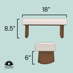 Waterglider International Meditation Bench (Nat. White), Seiza, Sustainable Acacia Wood With Curved Bottom Edges For The Perfect