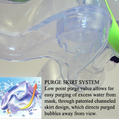Snorkeling Scuba Dive Dry Snorkel Purge Edgless Mask Gear Set, Titanium