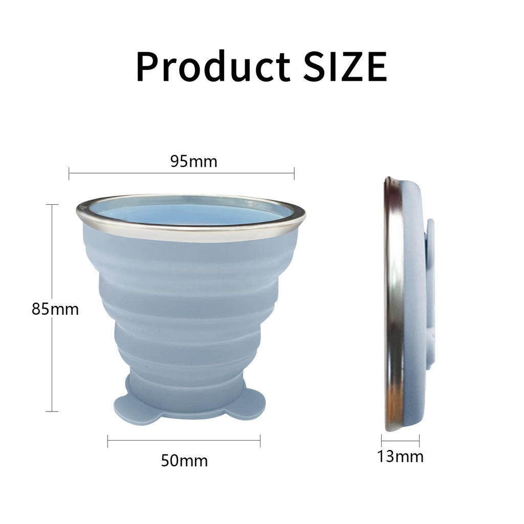 2 Pcs Collapsible Cups, Silicone Collapsible Travelcup, Expandable Folding Camping Drinking Cup With Lids Reusable Small Portabl