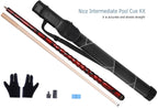 Ab Earth Ergonomic Design 13Mm Tip 58'' Maple Pool Cue Stick Kit With Hard Case (Red, 19Oz)