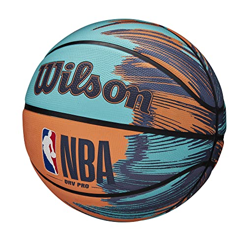 WILSON NBA DRV Pro Streak Outdoor Basketball - Size 6-28.5, Blue/Orange