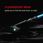 Sanlike Boat Hooks For Docking Extension Pole Hook Telescopic Boat Pole With Luminous Bead, Lightweight Floating, Non-Slip Rubbe