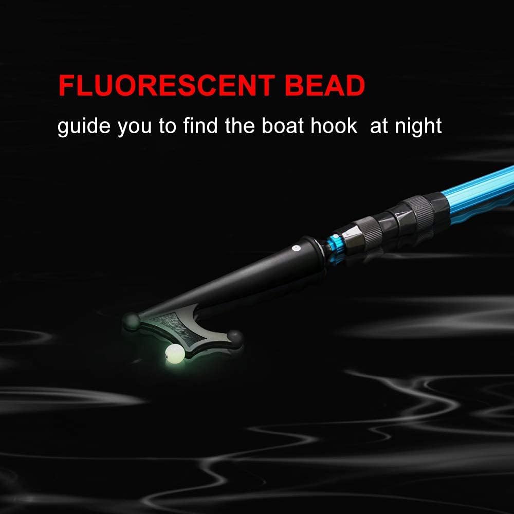 Sanlike Boat Hooks For Docking Extension Pole Hook Telescopic Boat Pole With Luminous Bead, Lightweight Floating, Non-Slip Rubbe