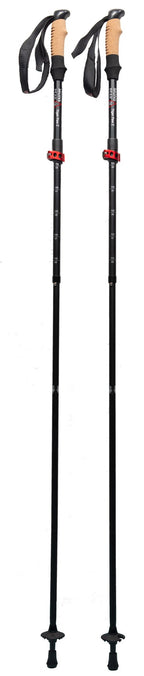 Mons Peak Ix Tiger Paw Z Trekking Poles (Z-135), Black, Adjustable Height