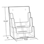 Azar Displays 252378 Three-Tier Three-Pocket Letter Sized Brochure Holder