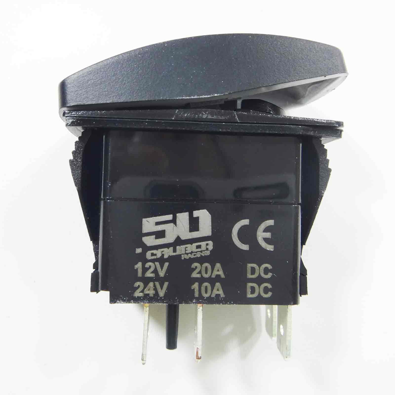 50 Caliber Racing Rocker Switch On/Off Led Backlit-Bilge Pump- Utv, Auto, Boat 20A 12V (5362A2Blue)