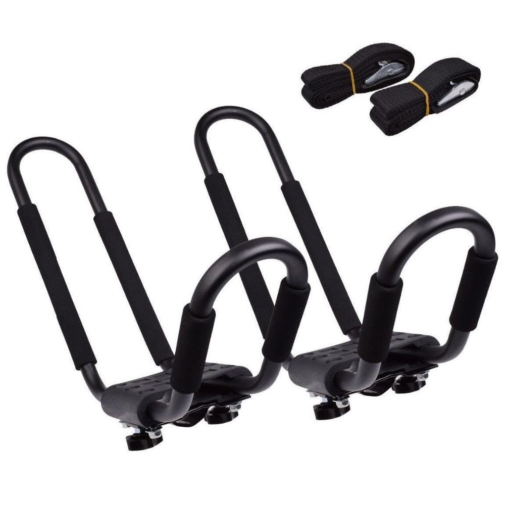 Dorsal Kayak Rack Set 2Pcs J-Bar Rack For Canoe Sup Board Boat On Roof Top Mount Crossbars
