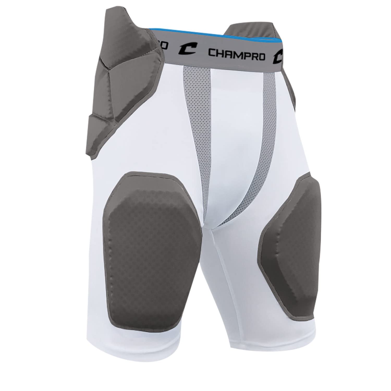 Champro Youth Fpgu6 Tri-Flex 5-Pad Integrated Girdle, White/Grey Inset, M