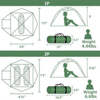 Clostnature Libra Lightweight Backpacking Tent - 1/2 Person 4 Season Ultralight Waterproof Camping Tent, Large Size Easy Setup T