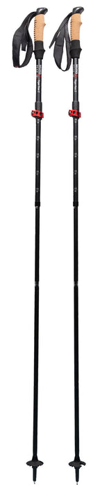 Mons Peak Ix Tiger Paw Z Trekking Poles (Z-135), Black, Adjustable Height