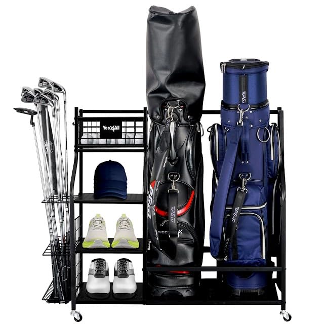 Yes4All Golf Storage Garage Organizer, Golf Bag Storage Stand And Other Golfing Equipment Rack, Extra Storage Rack For Golf Club