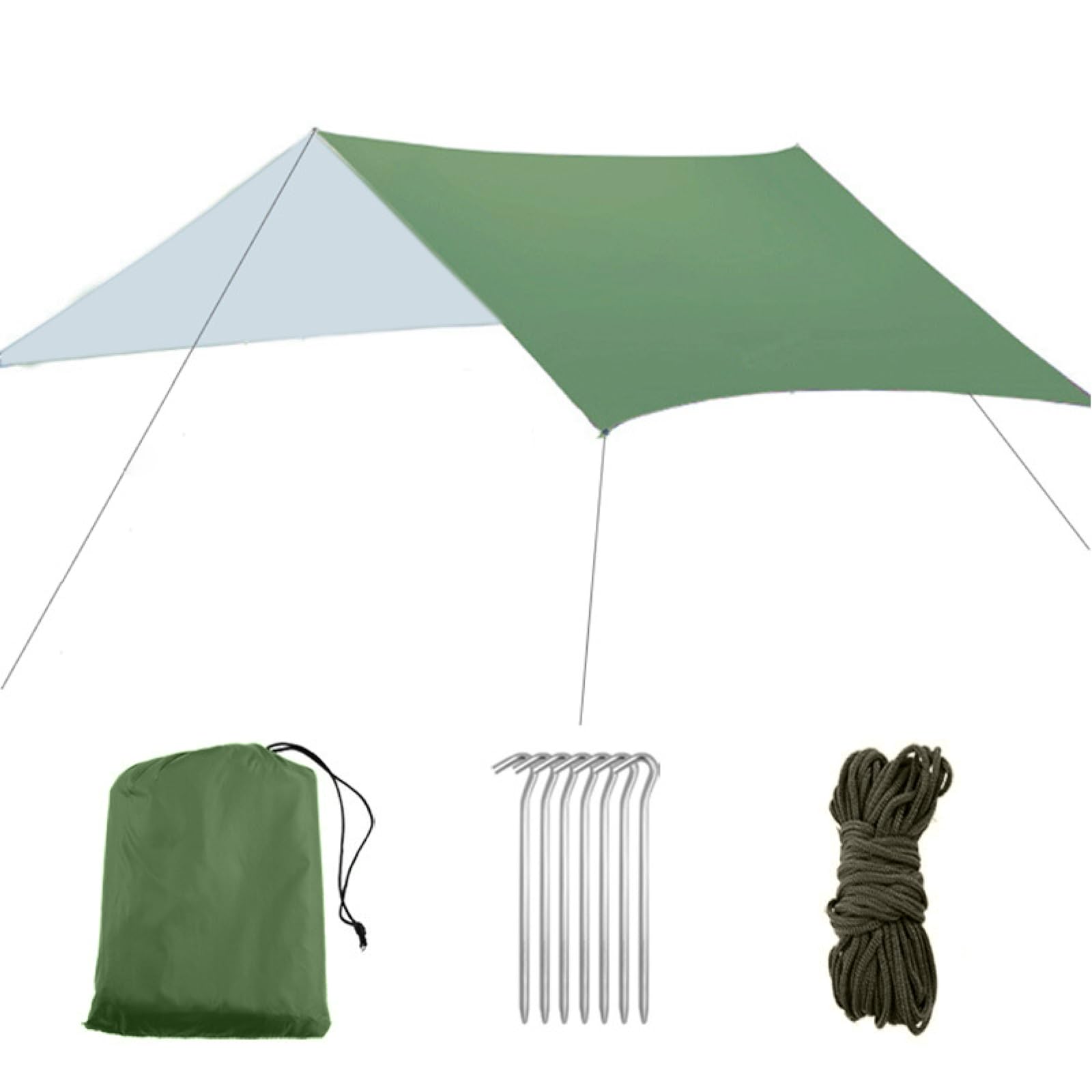 Triwonder Camping Tarp - 118X118 Waterproof Rain Fly Tent Footprint Ground Cloth Multifunctional Cover Heavy Duty For Canopy Ham