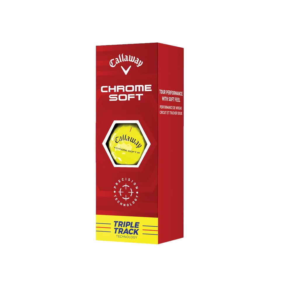 Callaway Golf 2022 Chrome Soft Golf Balls, Triple Track, Yellow