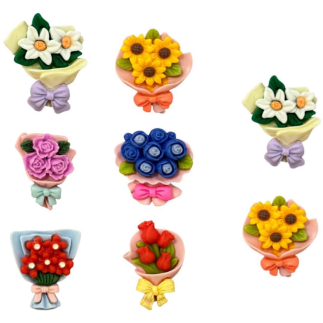 8PCS Fridge Magnets Refrigerator Stylish, Small Magnet Fridge Magnet, Decorative Flower Bouquet Magnets for Kitchen Office Organ
