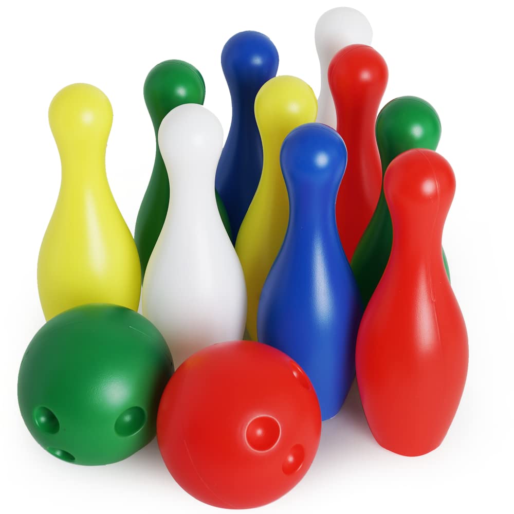 Boley Kids Bowling Set - 12 Piece Colorful Lawn Bowling Games Set - Portable Indoor Or Outdoor Bowling Game - Toddler Bowling Pi