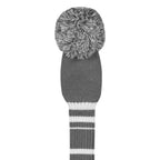 Scott Edward Steel Gray White Stripes Golf Club Covers Set Of 4 Double-Layer Yarn Knit Driver Head Cover*1 Fairway Head Covers*2