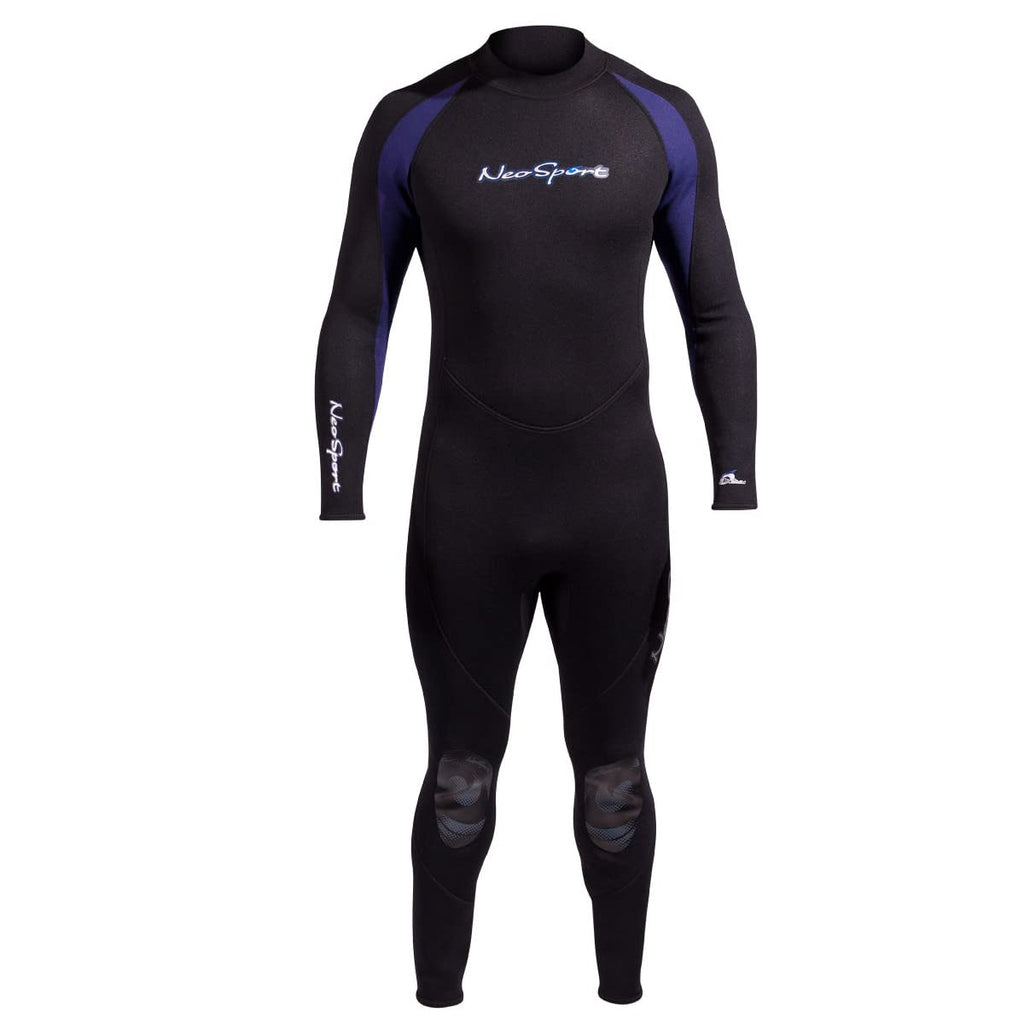 Neosport 5Mm Men?S Neoprene Backzip Jumpsuits-Black/Blue-X-Large