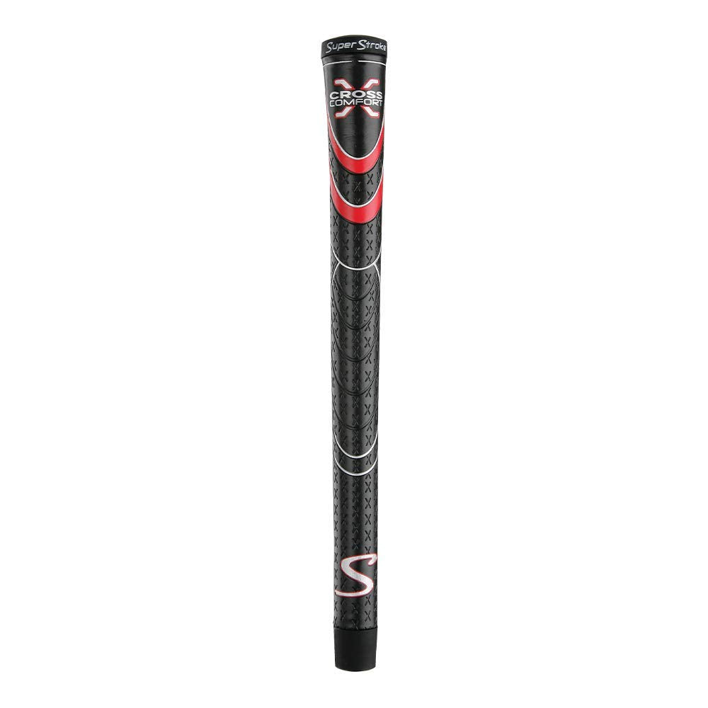 Superstroke Cross Comfort Golf Club Grip, Black/Red (Undersize) | Soft & Tacky Polyurethane That Boosts Traction | X-Style Surfa