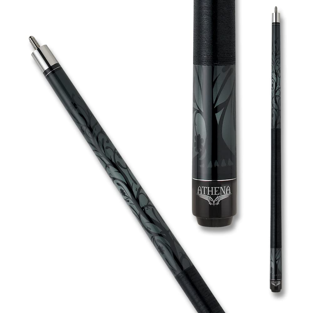 Athena Ath23 Pool/Billiards Cue - Black And White Tree/Vine Silhouette - 17Oz