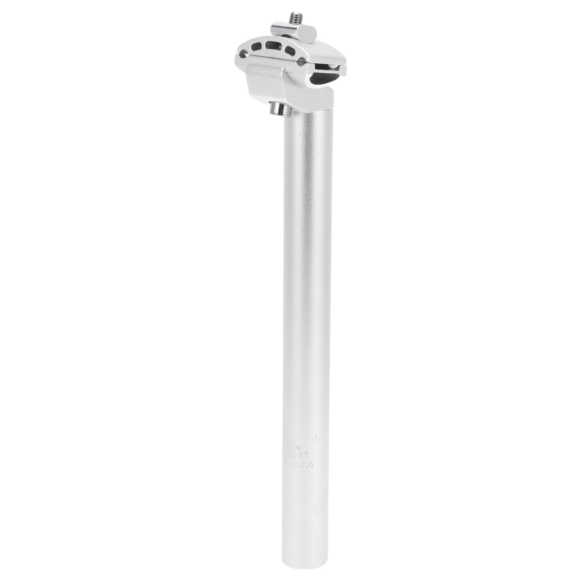 INFINAUTO Bike Seat Posts 27.2x300mm Bike Saddle Post Seat Tube Aluminum Alloy Silver Tone Adjustable with Fixing Clip